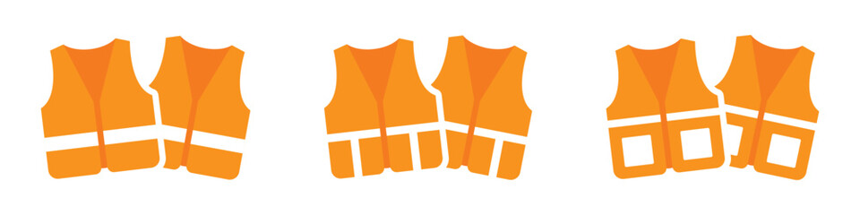 Reflective vest icon. Safety vest icon. Road vest set icon, vector illustration