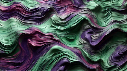 Ink background with a combination of purple and green colors, AI generated