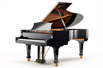 Grand piano isolated on white background