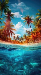 Abstract background. Vacation in the tropics. Travel and recreation.
