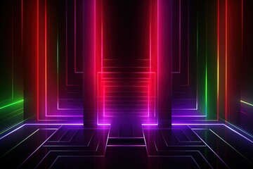 Party Pulse Abstract Neon Waves Fantastic Fusion Neon Lightscape,Neon Dance Floor Background