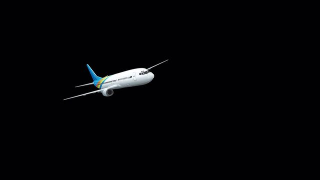 Flying air plane animation footage with Alpha Channel .mov file 3840x2160px resolution 30fps