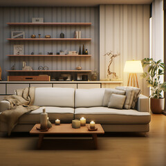 A minimalist living room 