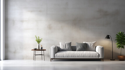 A minimalist living room  - obrazy, fototapety, plakaty