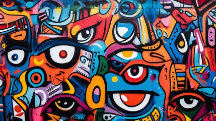 Vibrant Urban Expression: Abstract Graffiti Art Fusion

