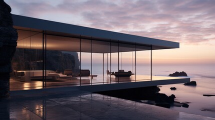 Modern Cliffside Home Mockup with Majestic Seascape