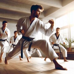 people taekwondo training