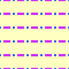 Fototapeta premium Lines, circles seamless pattern. Linear ornament. Stripes, dots motif. Striped backdrop. Geometric digital paper. Ethnic textile print. Web design. Abstract background. Vector image.