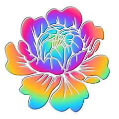 3D sticker beautiful colourful lotus flowers with wonderful petal