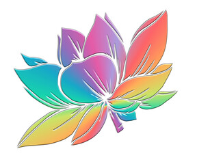 3D sticker beautiful colourful lotus flowers with wonderful petal