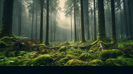 Generative AI image of nature green landscape