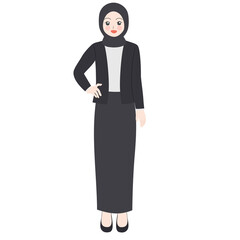 Obraz na płótnie Canvas muslim business woman illustration