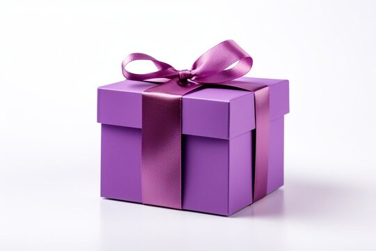 purple present box isolated on white