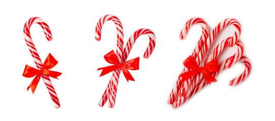 Candy cane isolated on white background. Christmas sweets. Christmas candy. New Year. A traditional...