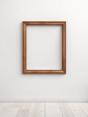 Minimal wooden poster frame mockup on white wall
,frame on the wall