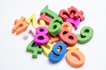 Math number colorful, education study mathematics learning teach concept.