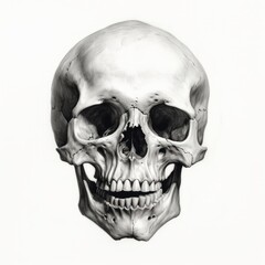 Generative AI image of attoo design skull with only an upper jaw drawn - obrazy, fototapety, plakaty