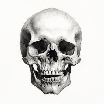 Generative AI image of attoo design skull with only an upper jaw drawn