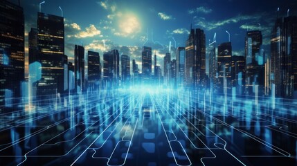 Obraz premium Digital Transformation in IT Background