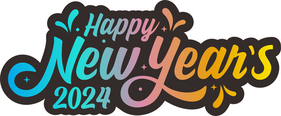 New year day background with star pattern and typography of happy new years 2024 text . Vector...