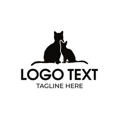 cat silhouette logo design vector