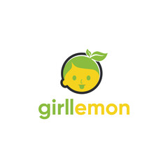 Girllemon logo design vector