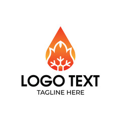 water flame snow logo design vector