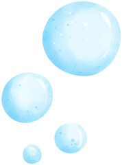 Fototapeta na wymiar Cute water bubble under the sea watercolor illustration