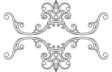 decorations floral pattern vintage baroque frame scroll ornament carved border floral retro pattern...