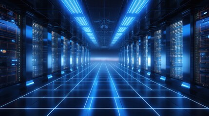 Fototapeta premium Futuristic Data Center Visualization