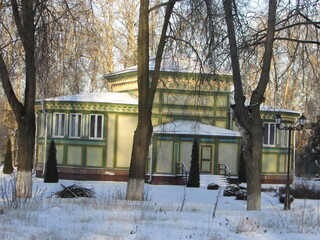 Russia, Moscow region, Lyubimovka, Stanislavsky manor, house in winter