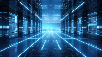 Obraz premium Futuristic Data Center Visualization