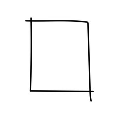 Hand drawn doodle frame on transparent background