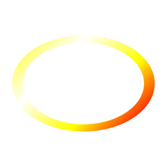 Abstract yellow red gradient circle frame on transparent background