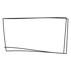 Hand drawn doodle frame on transparent background