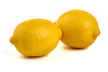 Fresh lemon fruits, isolated on white background.