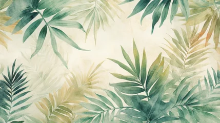 Zelfklevend Fotobehang Modern colorful tropical leaves pattern. © tonstock