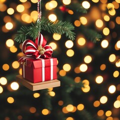 Fototapeta na wymiar christmas background with gift boxes and christmas tree