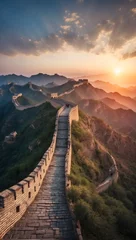 Poster Chinese Muur view of the spectacular Great Wall of China
