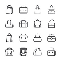 Bag icons set