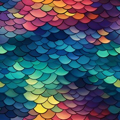Seamless pattern with colorful bright fish scales, illustration