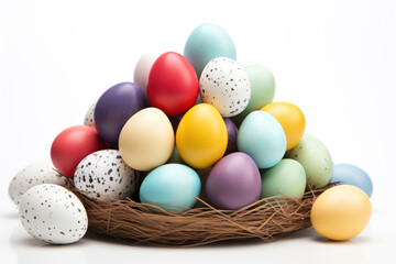 Naklejka na ściany i meble Colorful Easter eggs on white background