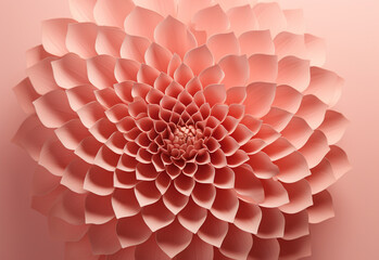 Regular dahlia petals in perfect symmetry pattern. close up