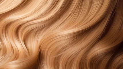 Fotobehang Blond hair close-up as a background. © tonstock