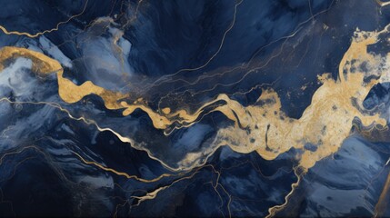 Obraz premium Texture of blue and gold marble illustration pattern