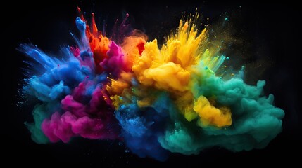 Fototapeta na wymiar Colorful Rainbow, abstract colorful powder , Freeze motion exploding color powder., Paint Colors Colorful Powder Blast