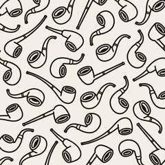 Tobacco pipes background, pattern set. Collection icon tobacco pipes. Vector