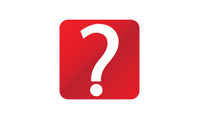 3d gradient red question mark on white background