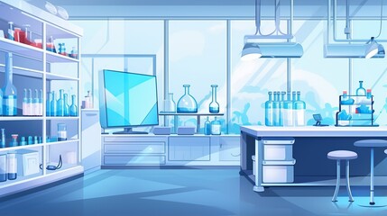Laboratory background and various types of laboratory equipment. Generative AI