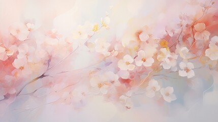 soft pastel paint splashes gently fall onto a clear white surface, creating a soothing and artistic scene.